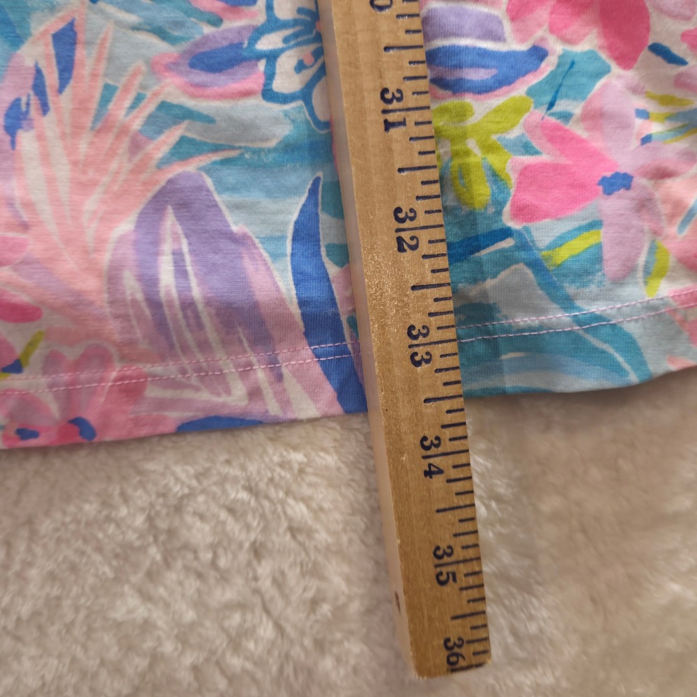 Lilly Pulitzer Halter Dress Womens XXL Pink Floral Good Pima Cotton Tassel Tie - Picture 8 of 10